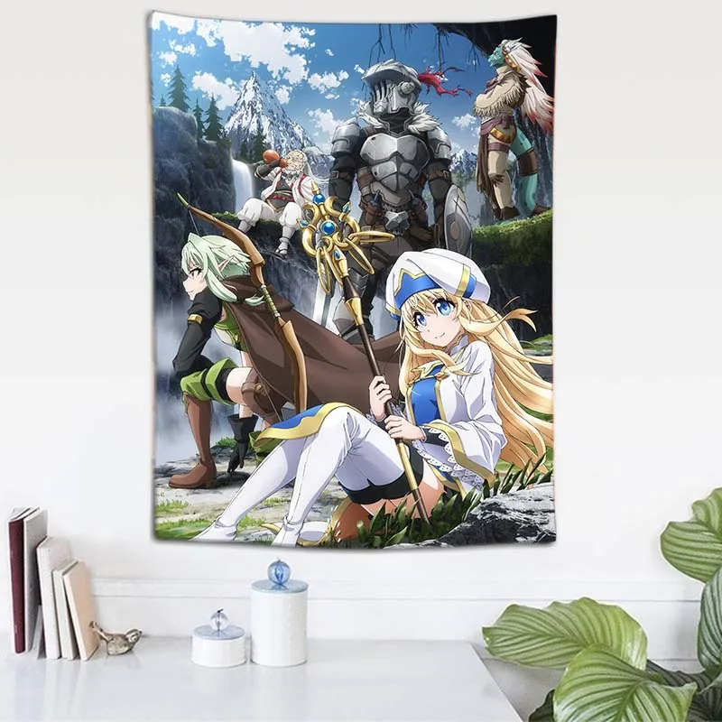 

Anime Goblin Slayer Tapestry Wall Hanging Cloth Customized Ghost Background Room Decoration Art Painting