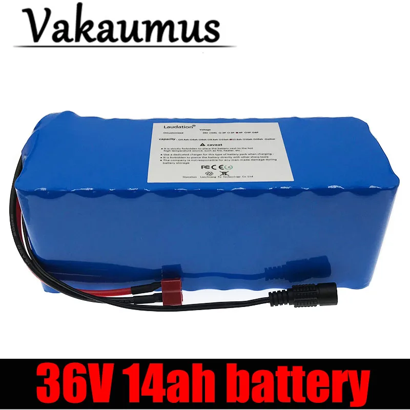 

Vakaumus 36V 14ah Electric Bicycle Lithium Battery Pack High Quality 18650 10S4P For Scooters Motors LessThan 500W With 15A BMS