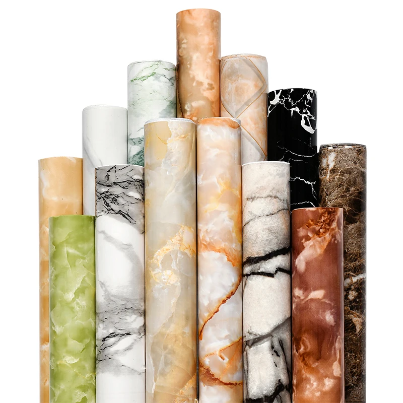 Мраморные водонепроницаемые клейкие стикеры для обновления кухни и ванной ПВХ