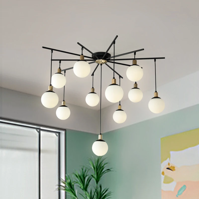 Регулируемая длина светодиодный современный потолочный светильник круглая