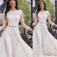 with pants suits prom dresses sheath 34 sleeves chiffon appliques long women prom gown evening dresses robe de soiree