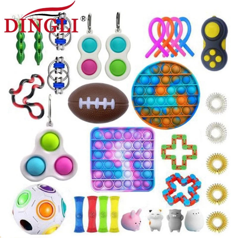 

2021 Extrusion Sensory Fidget Toy Set Anti-stress Finger Hand Grip Autism Special Needs Stress Reliever Anxiety Relief Toys