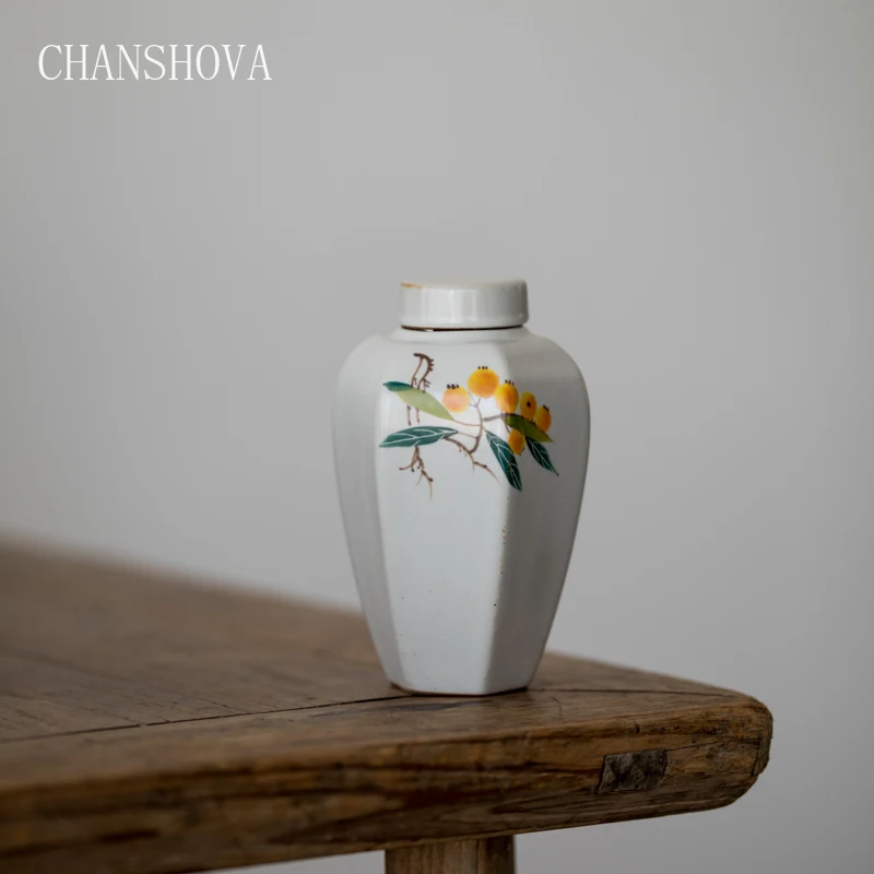 

CHANSHOVA китайская фарфоровая чайная коробка ручной росписи в стиле ретро, китайский керамический чайный ящик, герметичный влагостойкий конте...