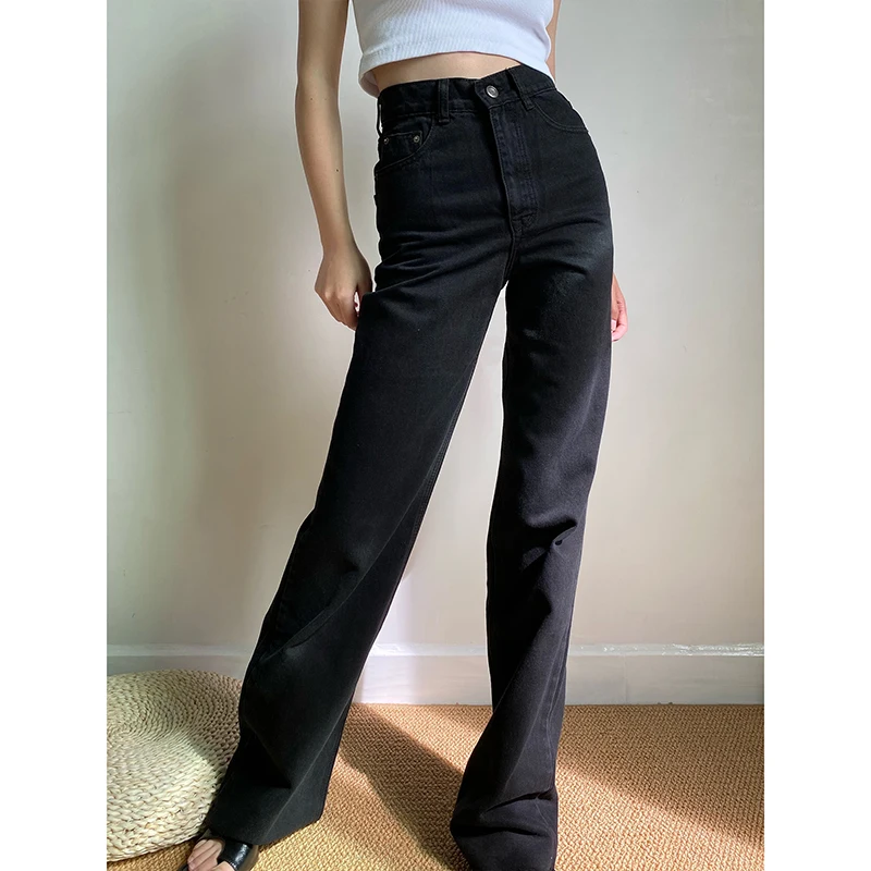 Women Jeans High Waist Trousers For Female Streetwear Baggy Mom Jean Vintage Clothes Flared Jeans
