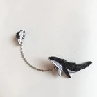 Брошь-кисточка в виде мультяшного кота, астронавта и Кита, из сплава, белого и черного цветов, для женщин и мужчин, Модная бижутерия, аксессуары