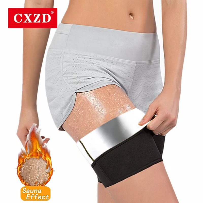 

CXZD 2021 New Slim Thigh Trimmer Leg Shapers ion coating Slimming Calf Sweat Sauna Shapewear Toned Muscles Band Thigh Wrap