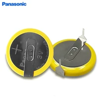 10pcslot panasonic cr2032 3v button battery h type horizontal with 2 soldering pins cr 2032 lithium batteries cell