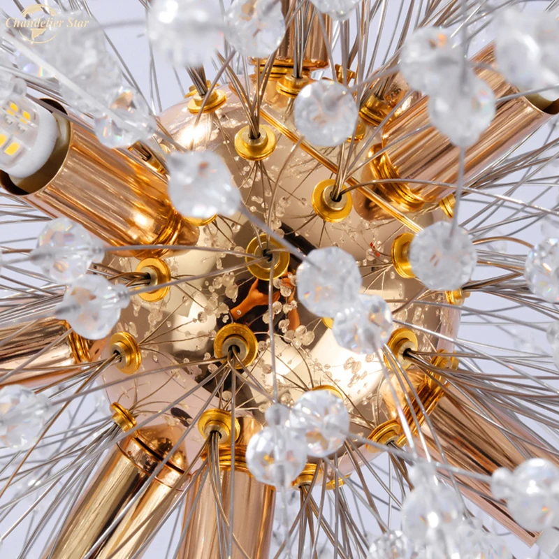 

Chandelier Star LED Crystal Art Deco Chandeliers Dandelion for Kitchen Dining Living room Bedroom Pendant Hanging Lighting