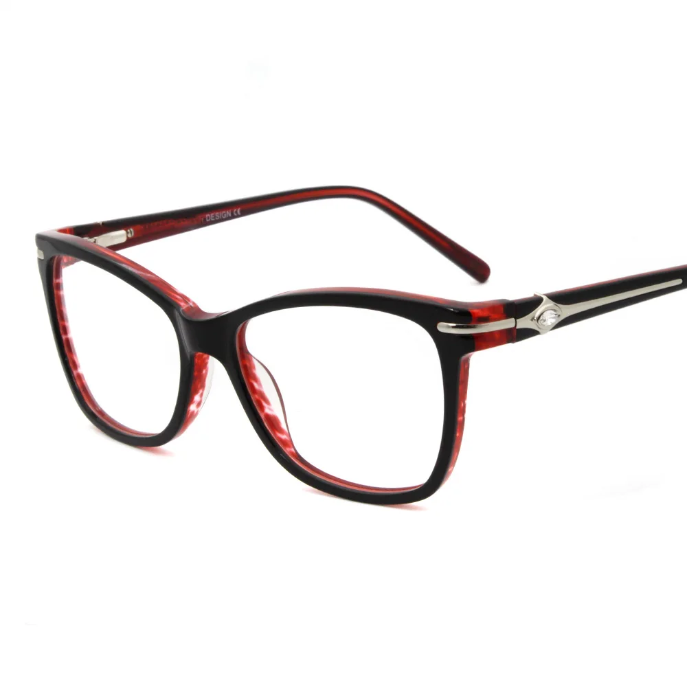 Женские очки с квадратной оправой из ацетата со стразами элегантные винные