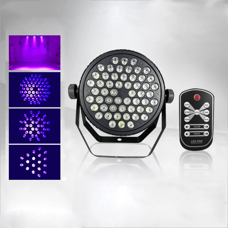 Новое поступление LED плоский Par 18x3W 54x3W фиолетовое цветное освещение УФ с DMX512 для