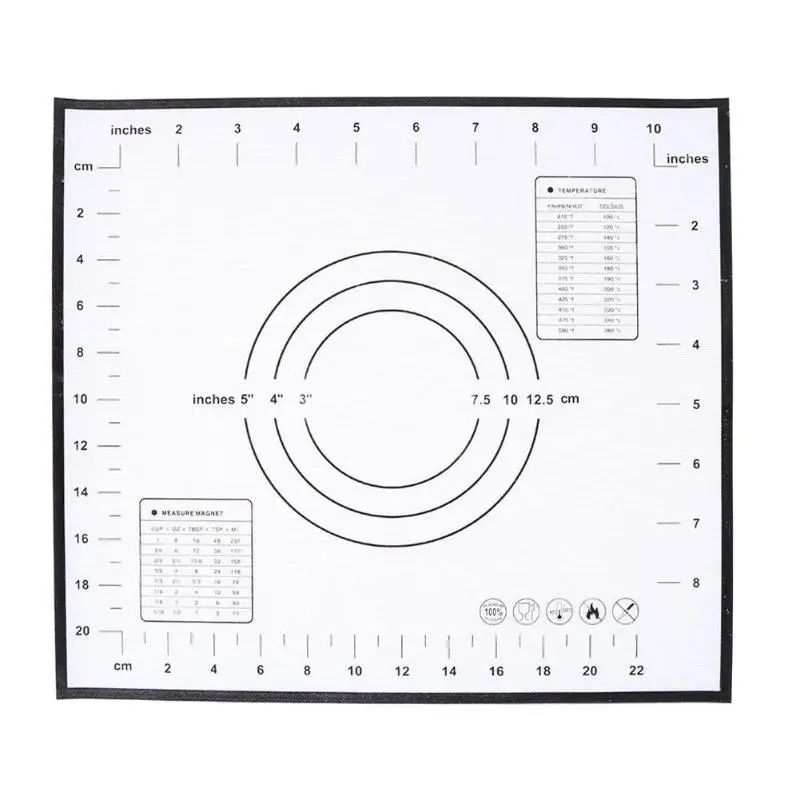 Nonstick Silicone Baking Mat with Scales for Oven Rolling Dough Pad Baking Mat Fondant Pastry Tool Kitchen Gadgets