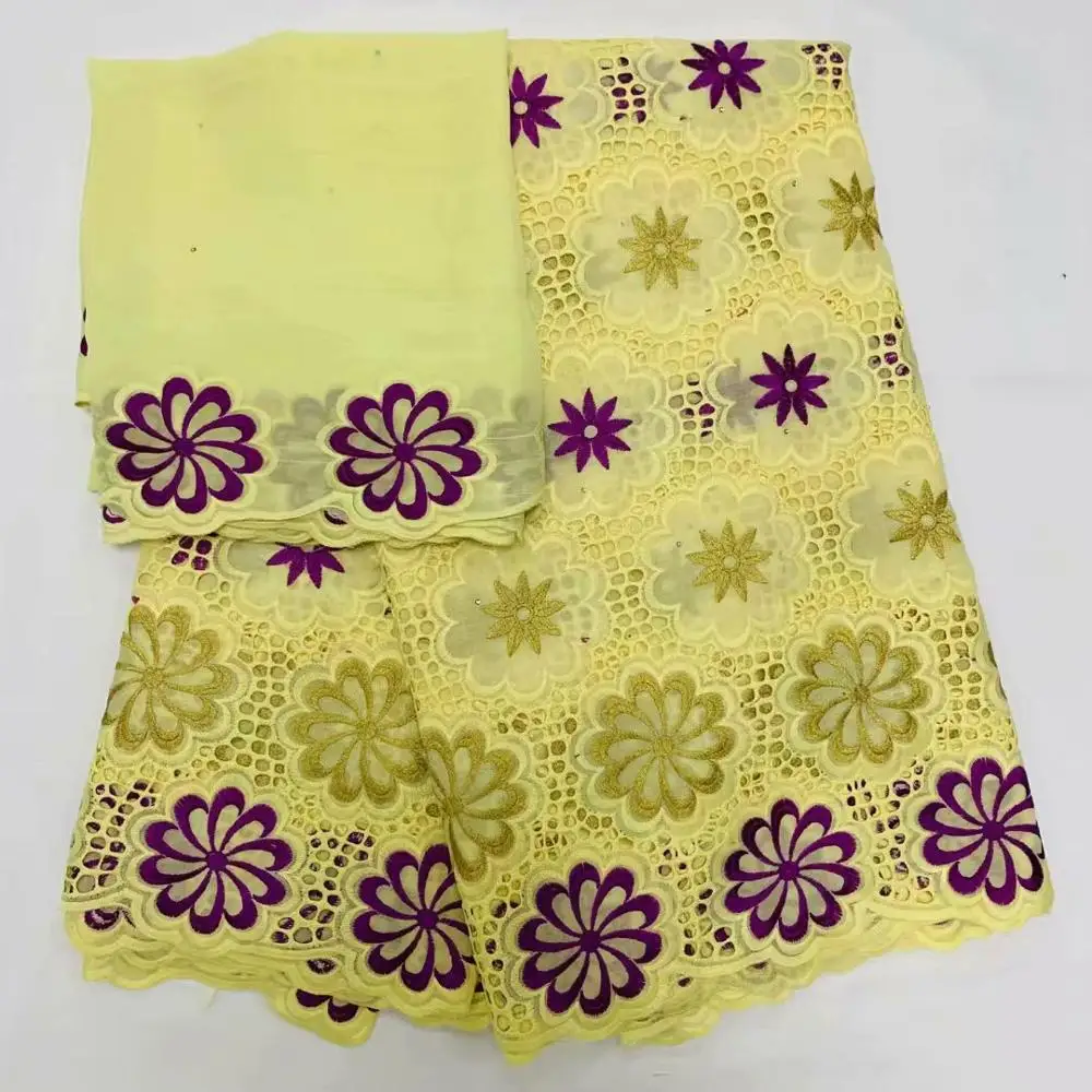 

swiss voile lace african lace 2020 dubai fabric yellow dress tissu dentelle high quality sewing materials JFMA075