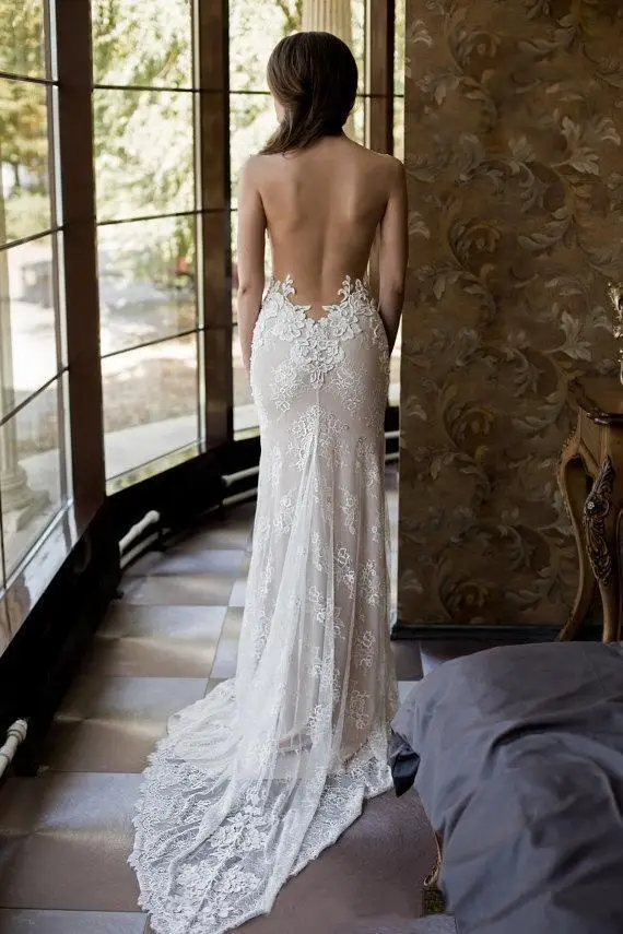 

Modern New 2019 Romantic Gorgeous Long Sleeve Mermaid Wedding Dresses Beading Lace Princess Bridal Gown Custom Made Appliques Se