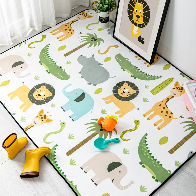 Cute Cartoon Animals Carpet Kids Room Play Tent Area Rugs Children Bedroom Decor Carpets Living Room Non-Slip Floor Mat