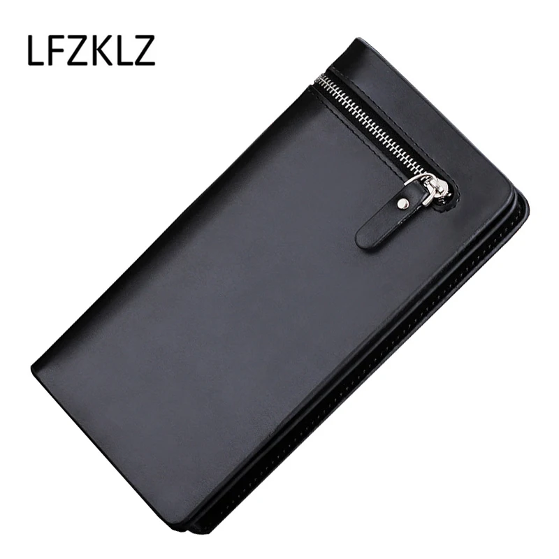 

Men Wallets Long Style High Quality Card Holder Male Purse Zipper Large Capacity Brand PU Leather Wallet For Men Lover Gift