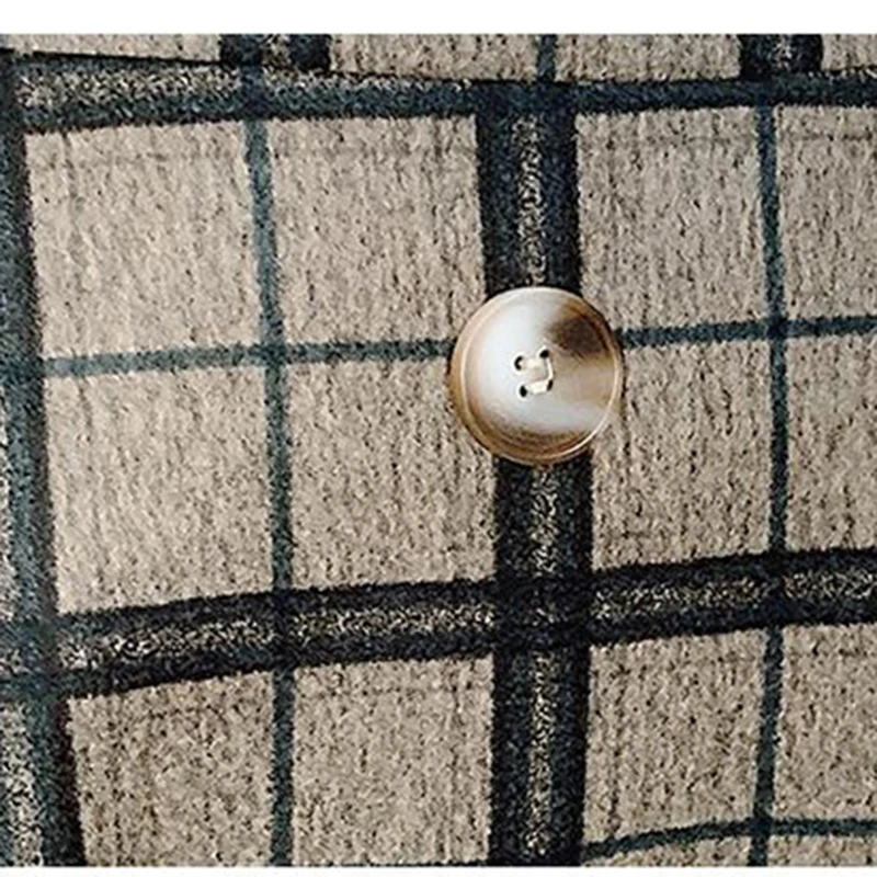 Женская винтажная шерстяная юбка Повседневная Длинная клетчатая средней длины с