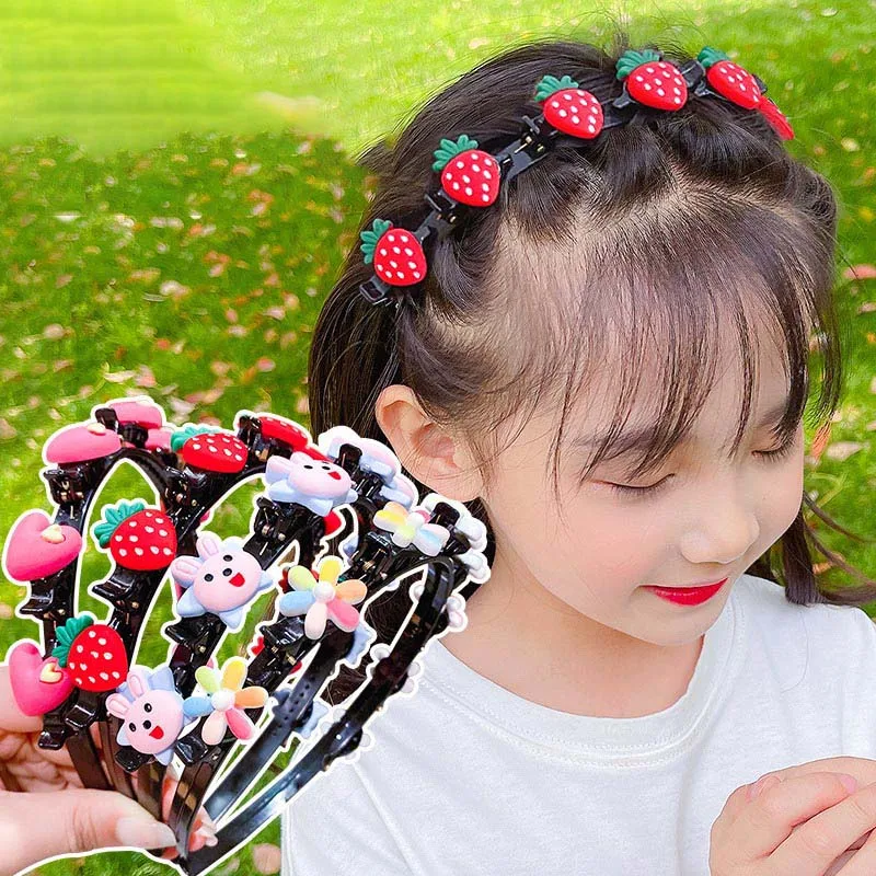 

Cute Flower Hair Band for Girls Child Hair Clip Handmade Strawberry Hairbands Birthday Headwear Headband Hair Accessories
