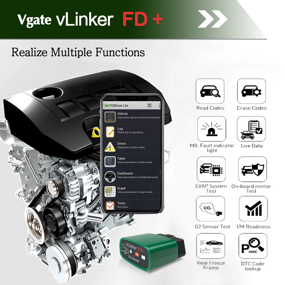 VGATE vLinker FD для Ford Forscan Программирование обновление скрытый MS CAN Испанский