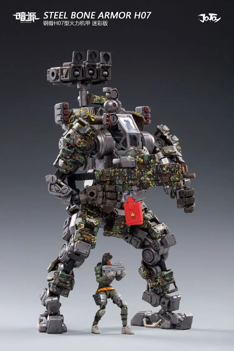 

JOYTOY JT0210 1/25 Full Set Figure Soldier Steel Bone H07 Firepower Mecha Action Figure Doll Toys