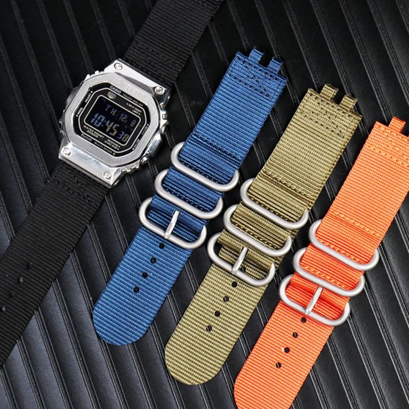 

Modified Replacement Bracelet Band For Casio G-SHOCK 3459 GMW-B5000 Black Blue Orange Army Green Khaki Nylon Strap Accessories