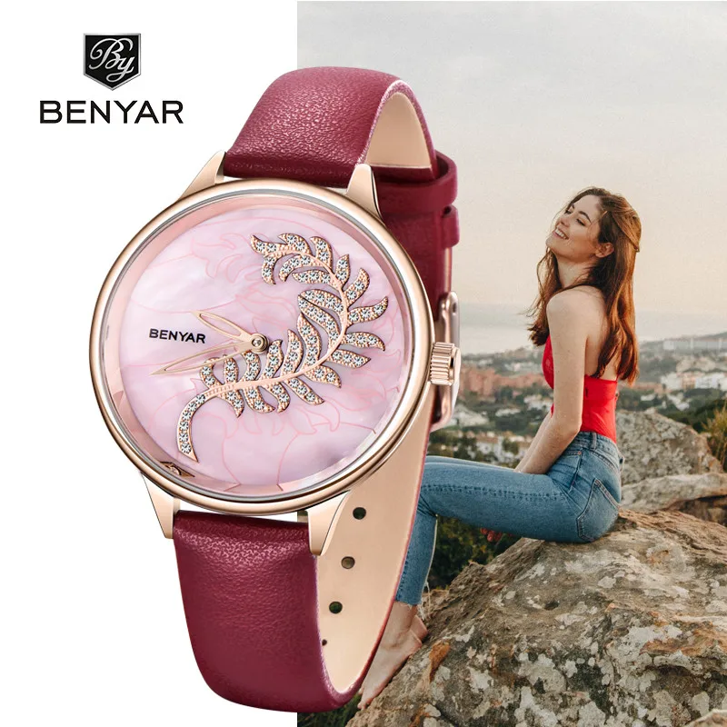BENYAR 2019 новые женские часы кварцевые модные простые золотые лучший бренд