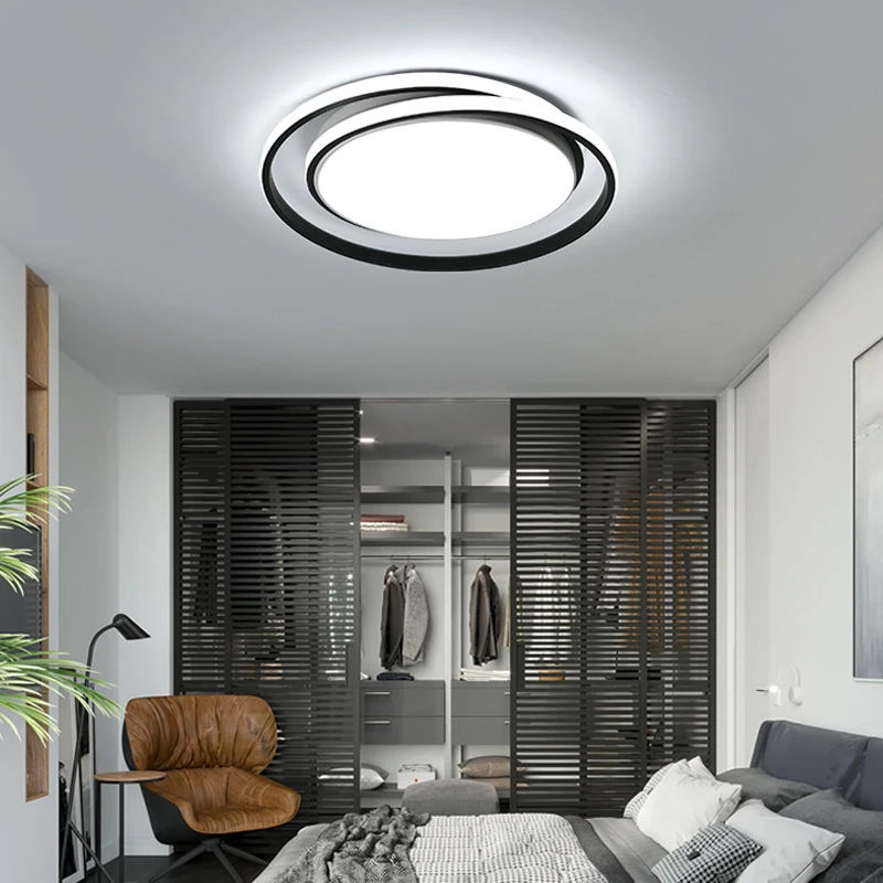 Потолочная люстра светодиодный светильник для гостиной спальни белого и черного