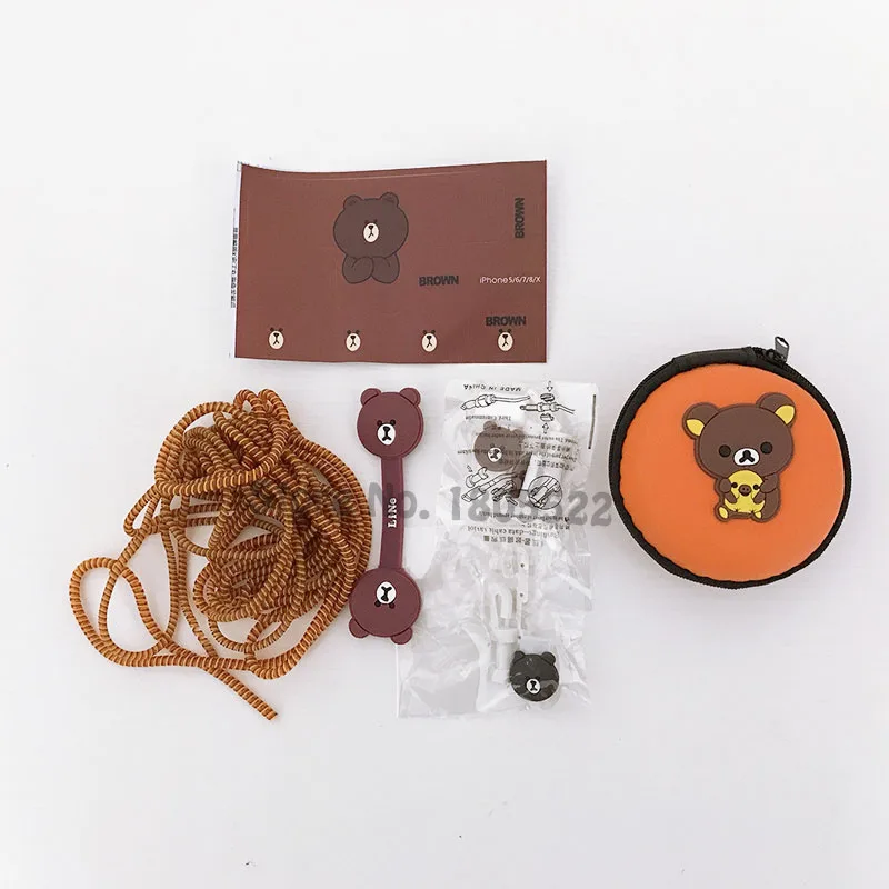 Новинка 1 4 м пружинный шнур защита для Наушников набор намотка кабеля Мультяшные