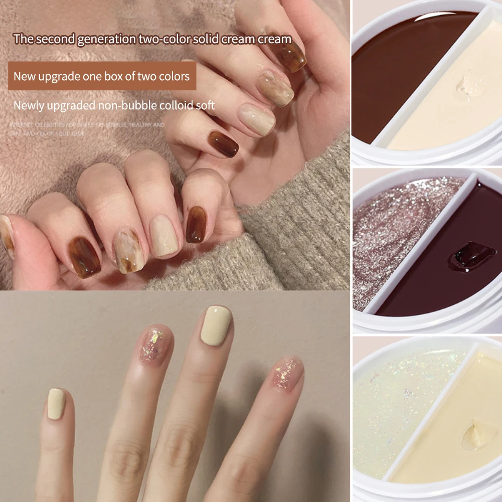 

Ennisi Solid Cream Gel Nail Polish Two-color Solid Painting Gel Manicure Tool Canned Nail Solid Pudding Gel Highly Pigmented Gel