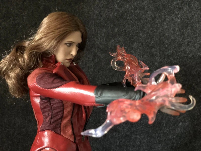 

1/6 Scale Elizabeth Olsen Head Sculpt Scarlet Witch Red Eyes Female Head Carving for 12" DIY Action Figures Not HT