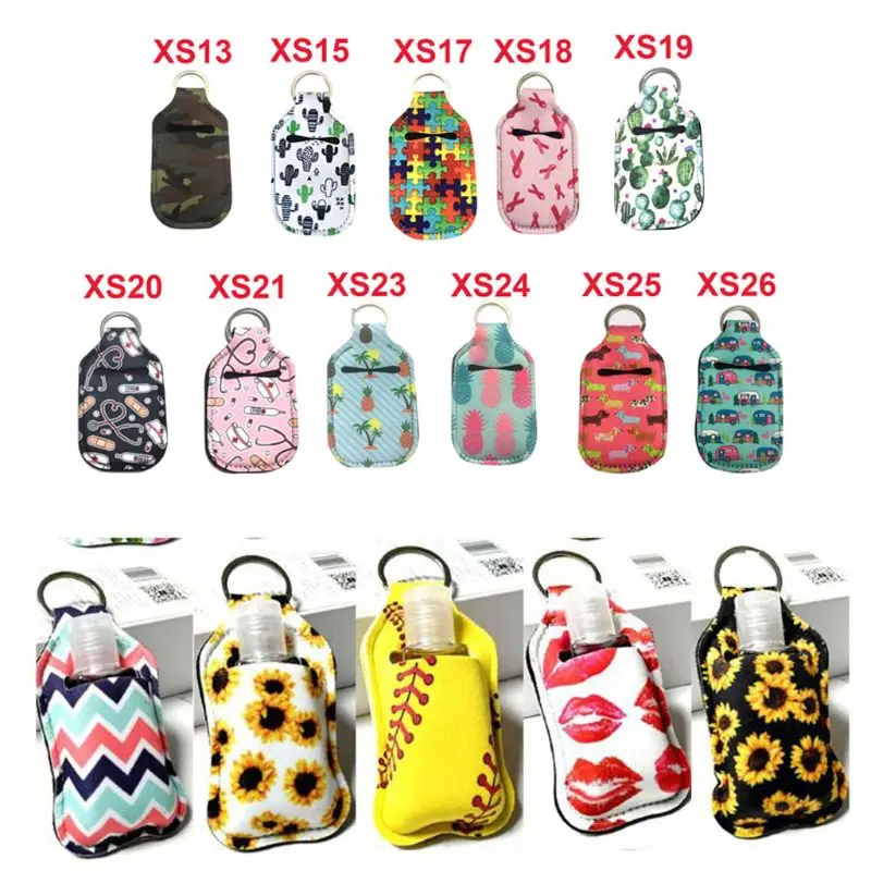 

Hand Sanitizer Keychain Holder Travel Bottle Refillable Containers 30ml Flip Cap Reusable Bottles with Keychain Carrier