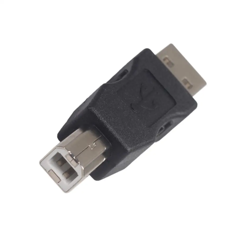 

2Pcs USB Type A Male to USB Type B Male Connector Printer Adapter Black