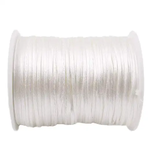 White Rope 1 шт. атласная шелковая веревка, нейлоновый шнур, цветной 1 мм, 80 м, детский прорезыватель, аксессуары для прорезывания зубов, ожерелье, трещотка, шнур, инструмент «сделай сам» - Цвет: White Rope