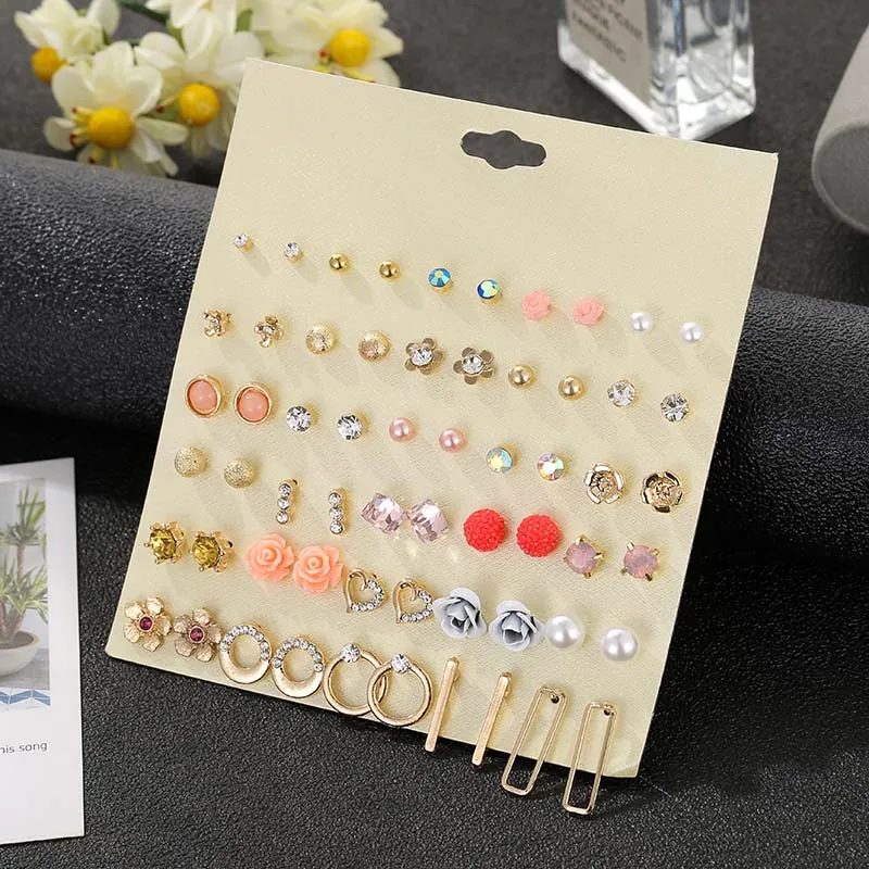 fashion trendy golden geometric circle resin flower stud earrings for women elegant simulated pearl wedding party gift | Украшения и
