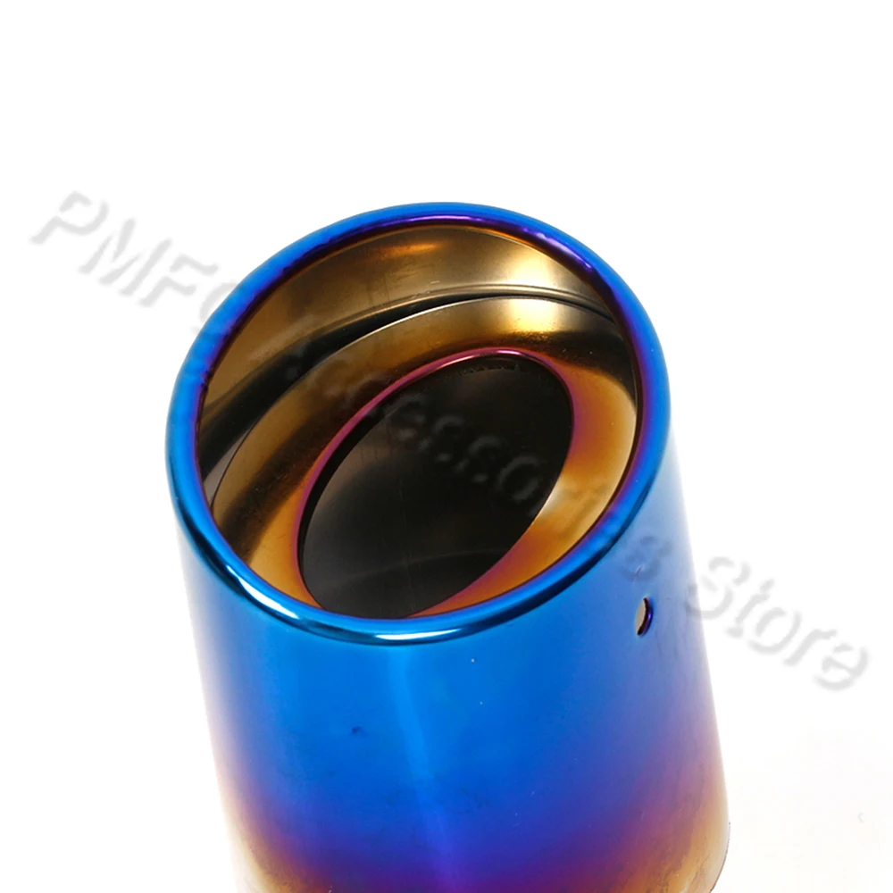Автомобильная задняя труба PMFC жареная синяя выхлопная из нержавеющей стали