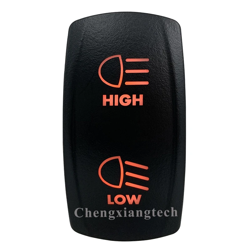 

HIGH LOW 3 Position Rocker Switch (ON) OFF (ON), ON OFF ON DPDT Car Boat Rocker Switch 12V 20A Toggle Switch IP68