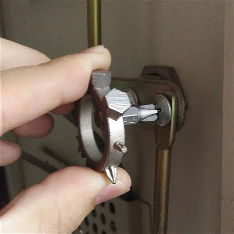 Многофункциональный мультитул универсального назначения для ремонта велосипеда наружного использования с открывалкой для бутылок, кольцом для гаечных ключей Аллен.