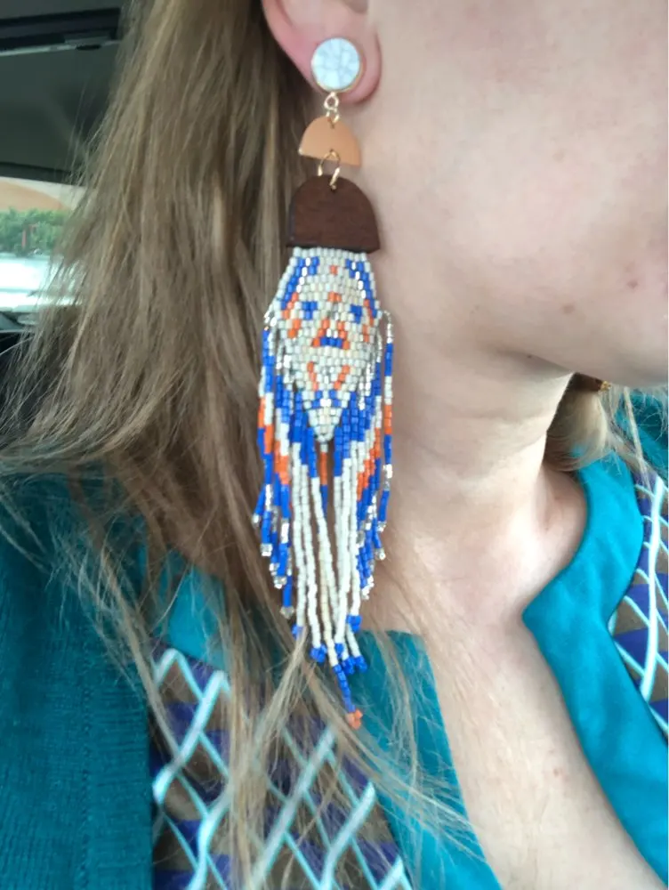 Dvacaman большие бусы серьги с бахромой для женщин Boho Этнические длинные висячие серьги массивные ювелирные изделия для свадьбы