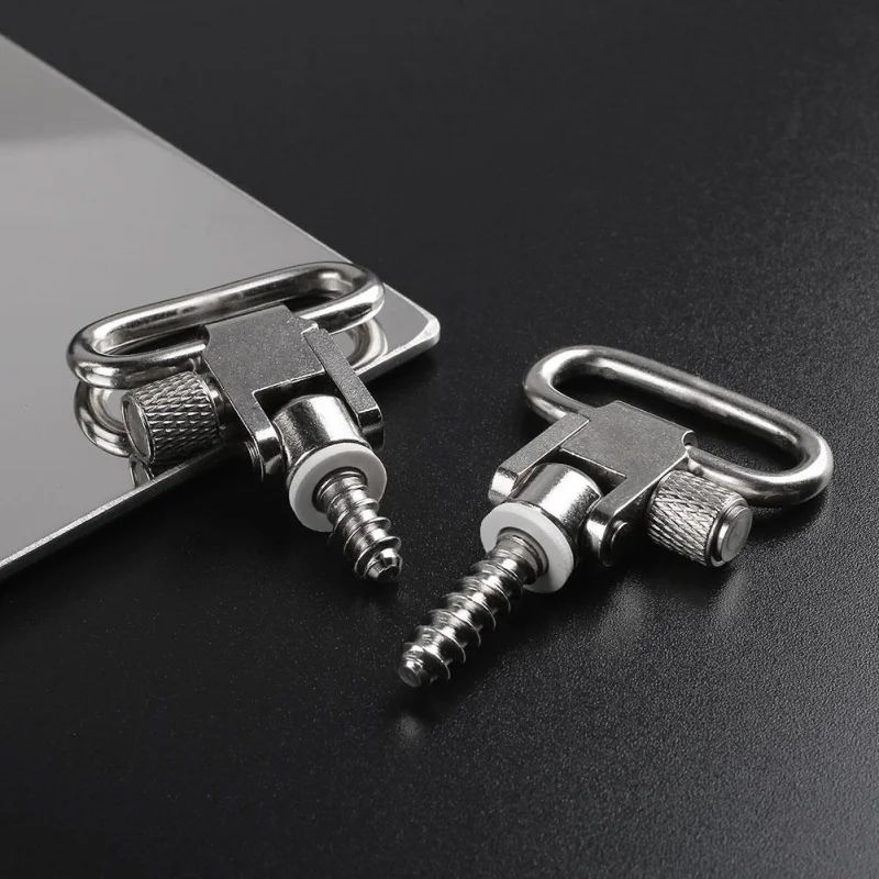 

1 Pair Steel Metal Strap Ring Thread Strap Ring Silver Professional Quick Detachable Sling Swivel Hunting Accessory Guns Connect