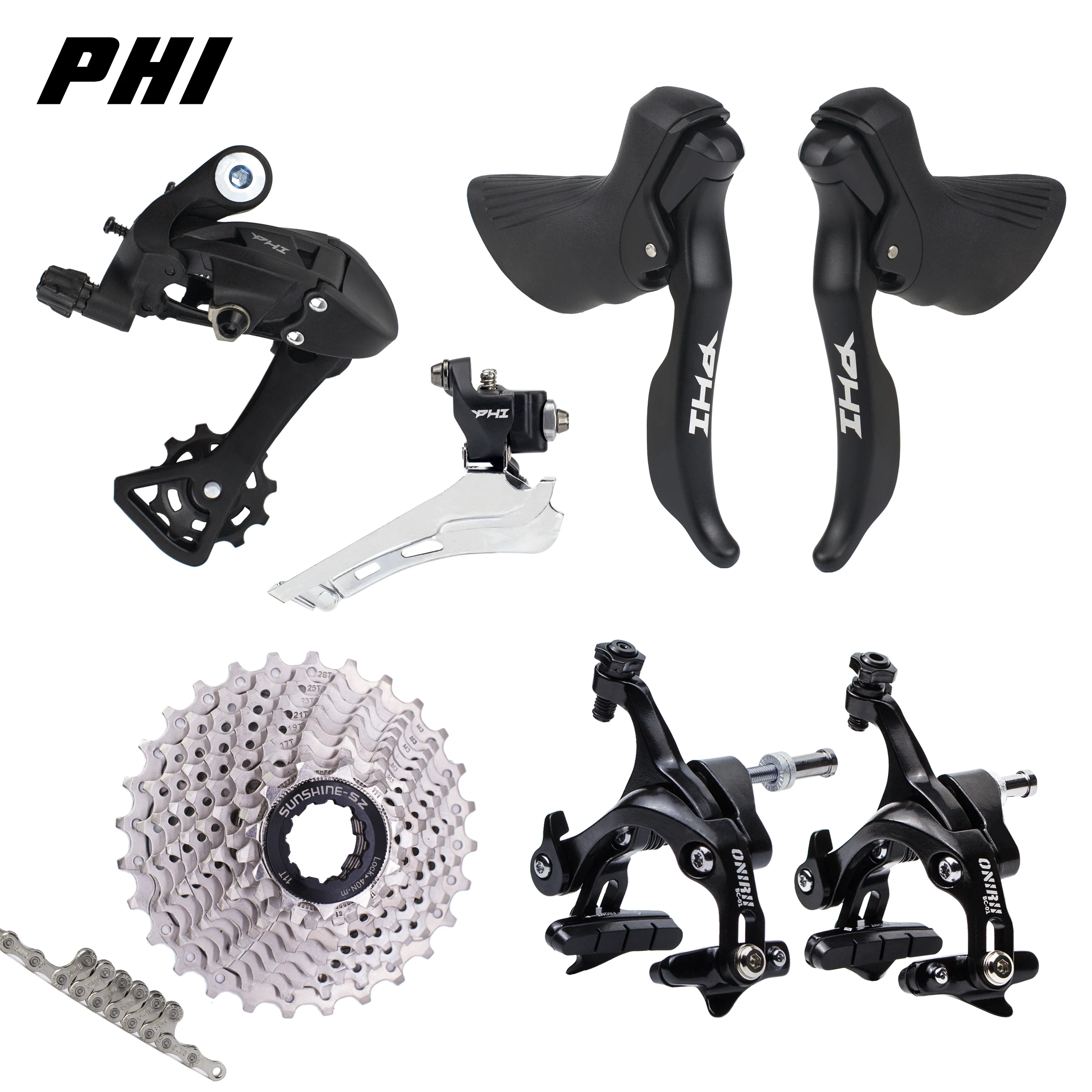 

SENSAH PHI Road Bike 2x10 Speed Shifter Lever Rear Derailleur Groupset Cassette 28T 30T Chain Caliper Brake for 4700 Tiagra New