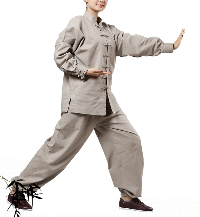 Осенне-зимняя Плотная хлопковая и льняная одежда tai chi taiji костюмы для боевых
