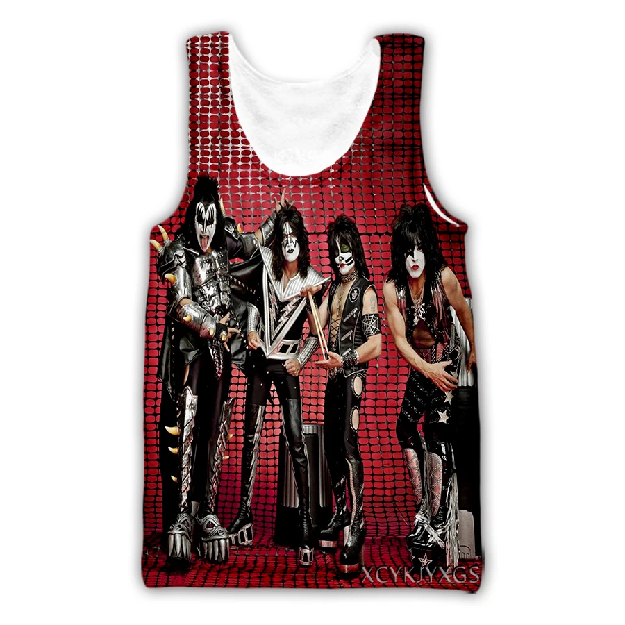 xinchenyuan New 3D Printed Kiss Rock Band Tank Tops Harajuku Vest Summer Undershirt Shirts Streetwear for Men/Women