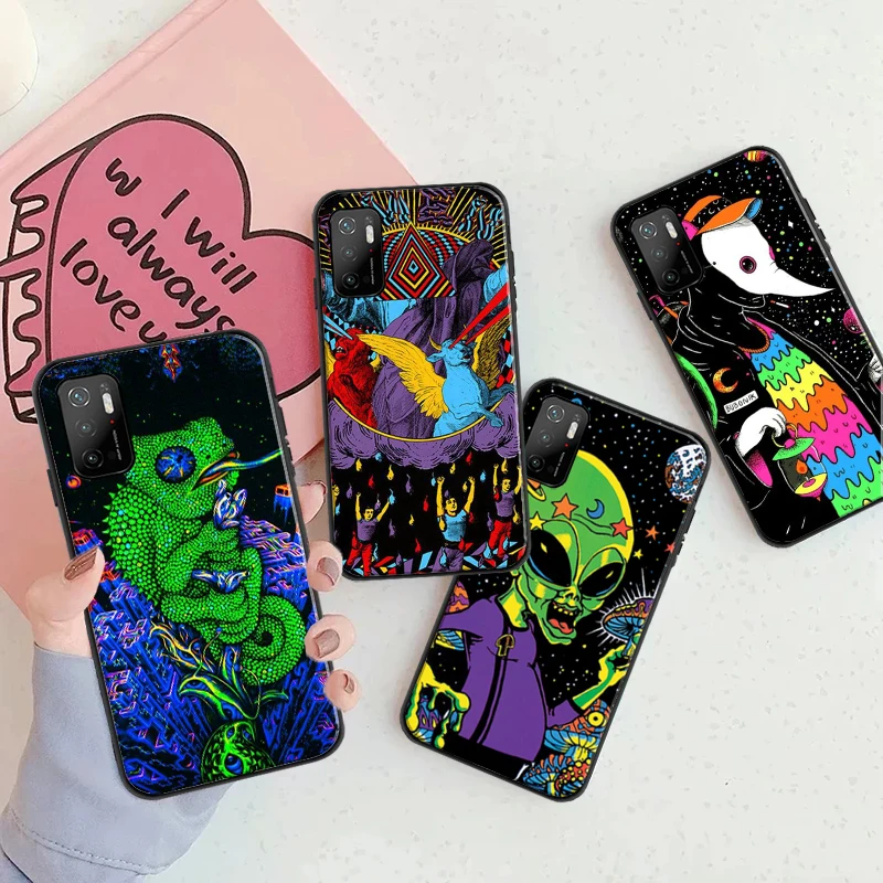 

Colourful Psychedelic Trippy Art Phone Case For Xiaomi POCO F3 GT X3 Pro X3 GT M3 M3 Pro X3 X3 NFC Mandala Chakra Yoga Coque
