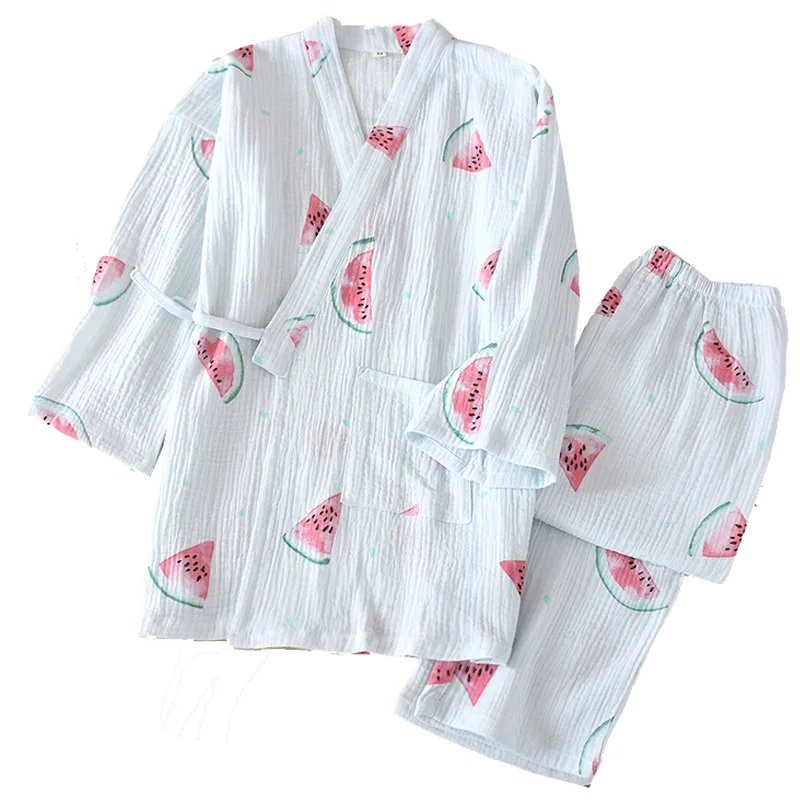 Пижамные комплекты кимоно халаты юката пижамы костюмы 100% хлопок ночная рубашка
