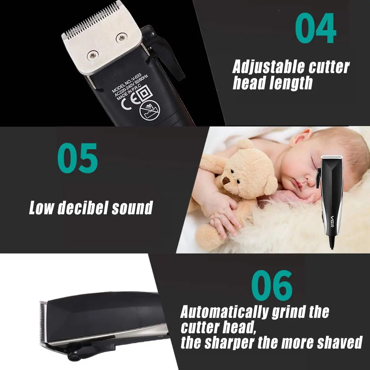 

Professional Digital Hair Trimmer Rechargeable Electric Hair Clipper Men's Haircut Adjustable Beard Trimer Body Ceramic Blade