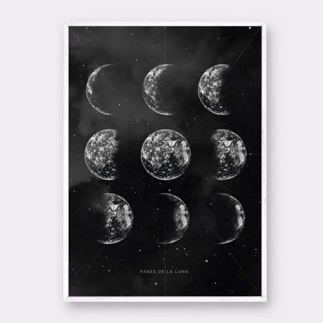 Винтаж полнолуние Nordic художественный постер картина Художественная печать