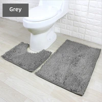 Yinzam 2  Pieces Bathroom Rugs Set Ultra Soft Non Slip Absorbent Chenille Bath Rug  Toilet Rugs Plush Bath Mats for Tub Shower