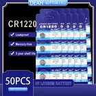 50 шт. Новый CR1220 аккумуляторы таблеточного типа CR 1220 DL1220 BR1220 LM1220 3V литиевая Батарея для мобильного часо-игрушечный компьютер калькулятор Управление