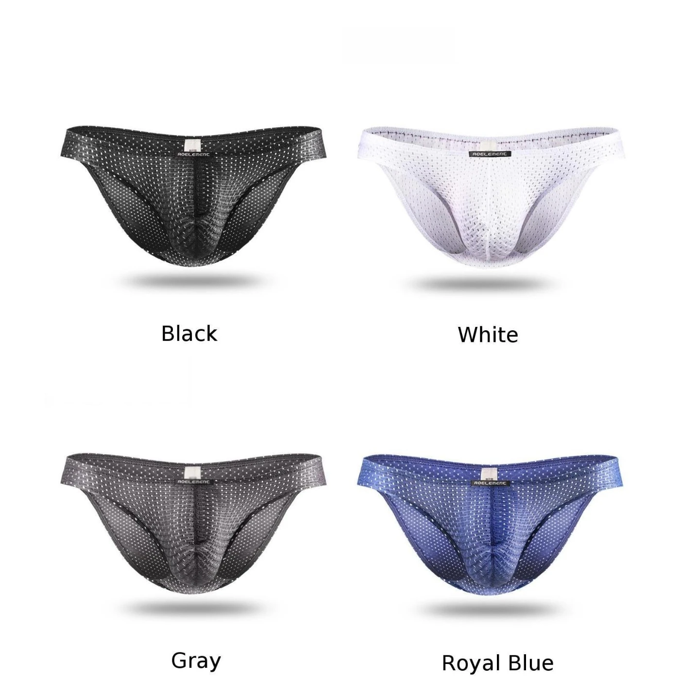 

Men Briefs Transparent Underwear Male Briefs Mesh Hole Breathable Thin Triangle Shorts Solid Color Pouch Comfortable Panties