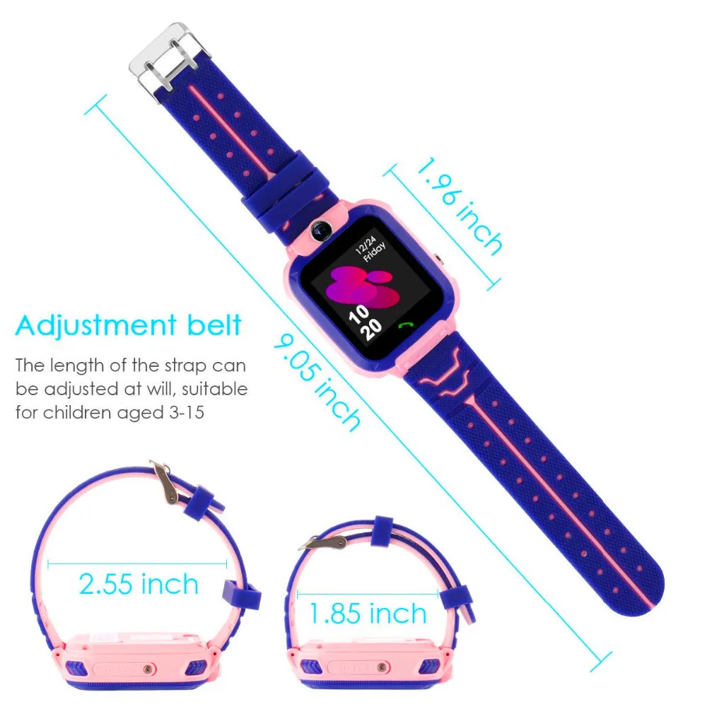 q12 childrens smart watch sos phone watch smartwatch for kids with sim card photo waterproof ip67 kids gift for ios android free global shipping