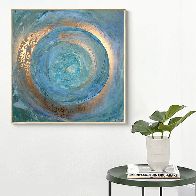 

Abstract Blue Painting Oil on Canvas Painting Scandinavian Posters and Prints Cuadros Wall Art Pictures Home Decoration No Frame
